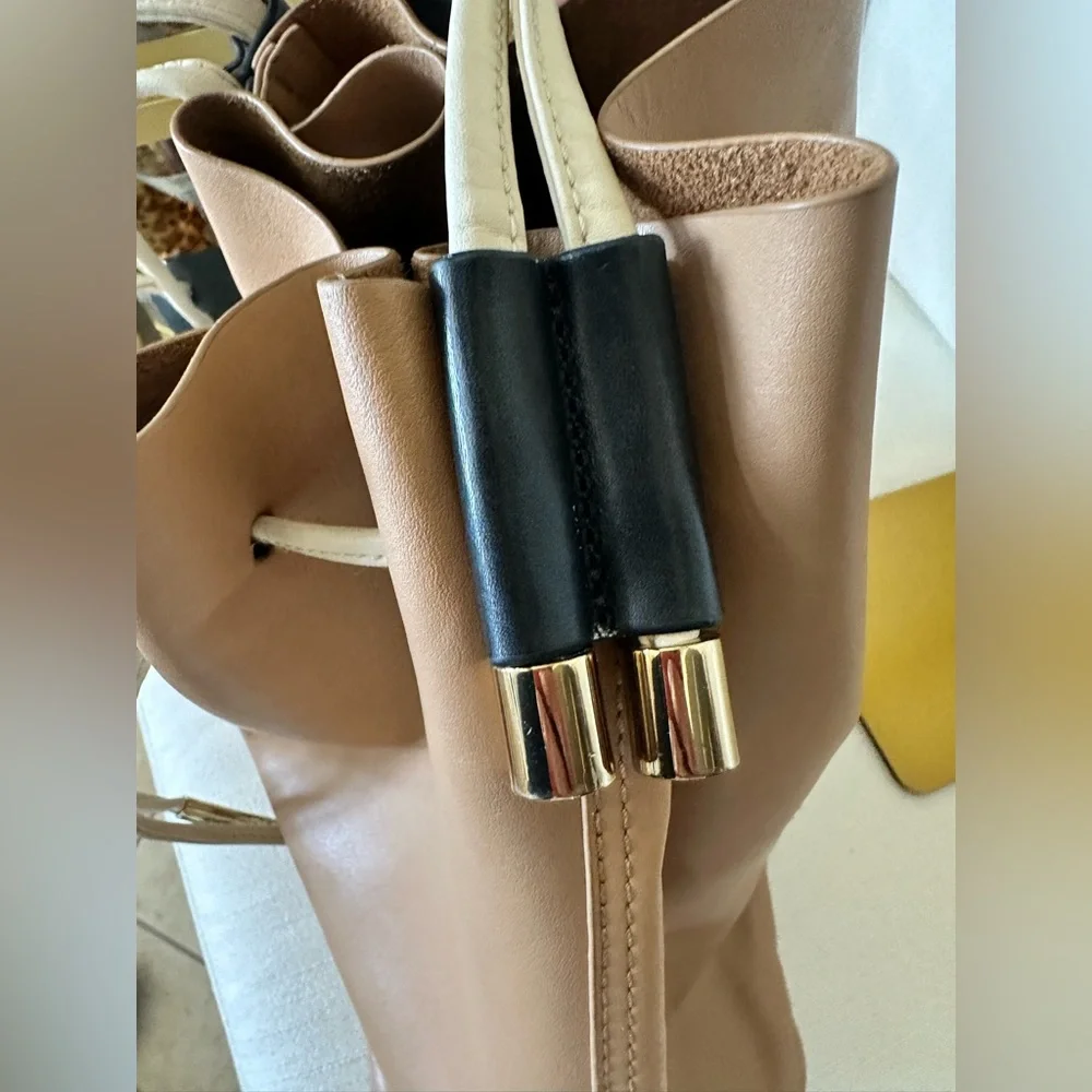 Vince Camuto Lorin Drawstring Leather Bucket Bag